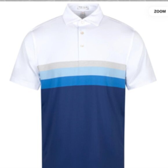 Peter Millar Crown Sport Fulton Performance Golf Jersey Polo Shirt Striped NWT - Picture 2 of 6